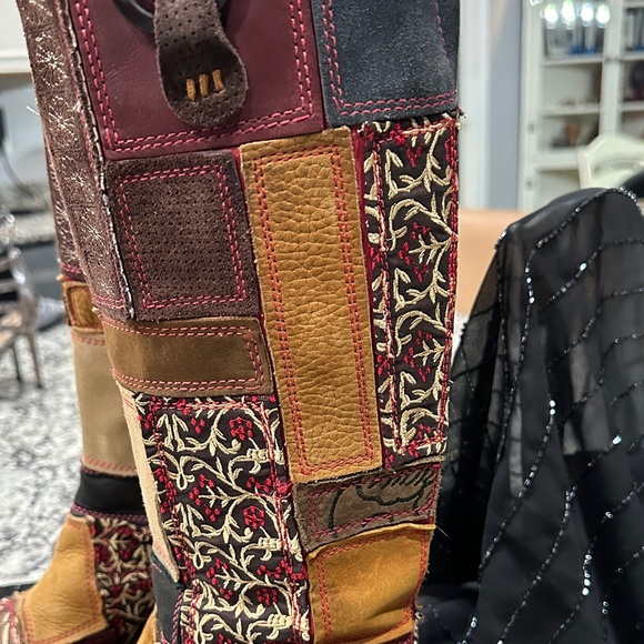 Timberland Patchwork Sz 6 Embroidered Knee high boots - Picture 8 of 8